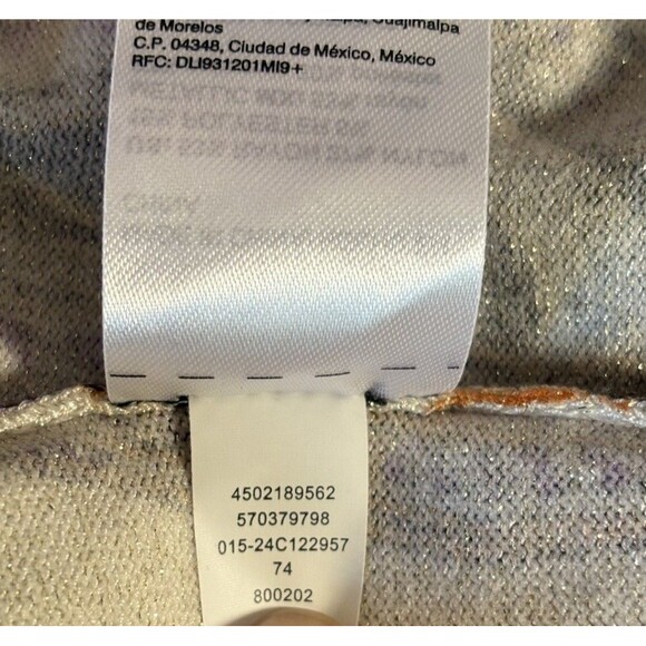 Chico's Metallic Paisley Knit Sweater Top Women's Size 1 Medium Cream Purple - Picture 9 of 11